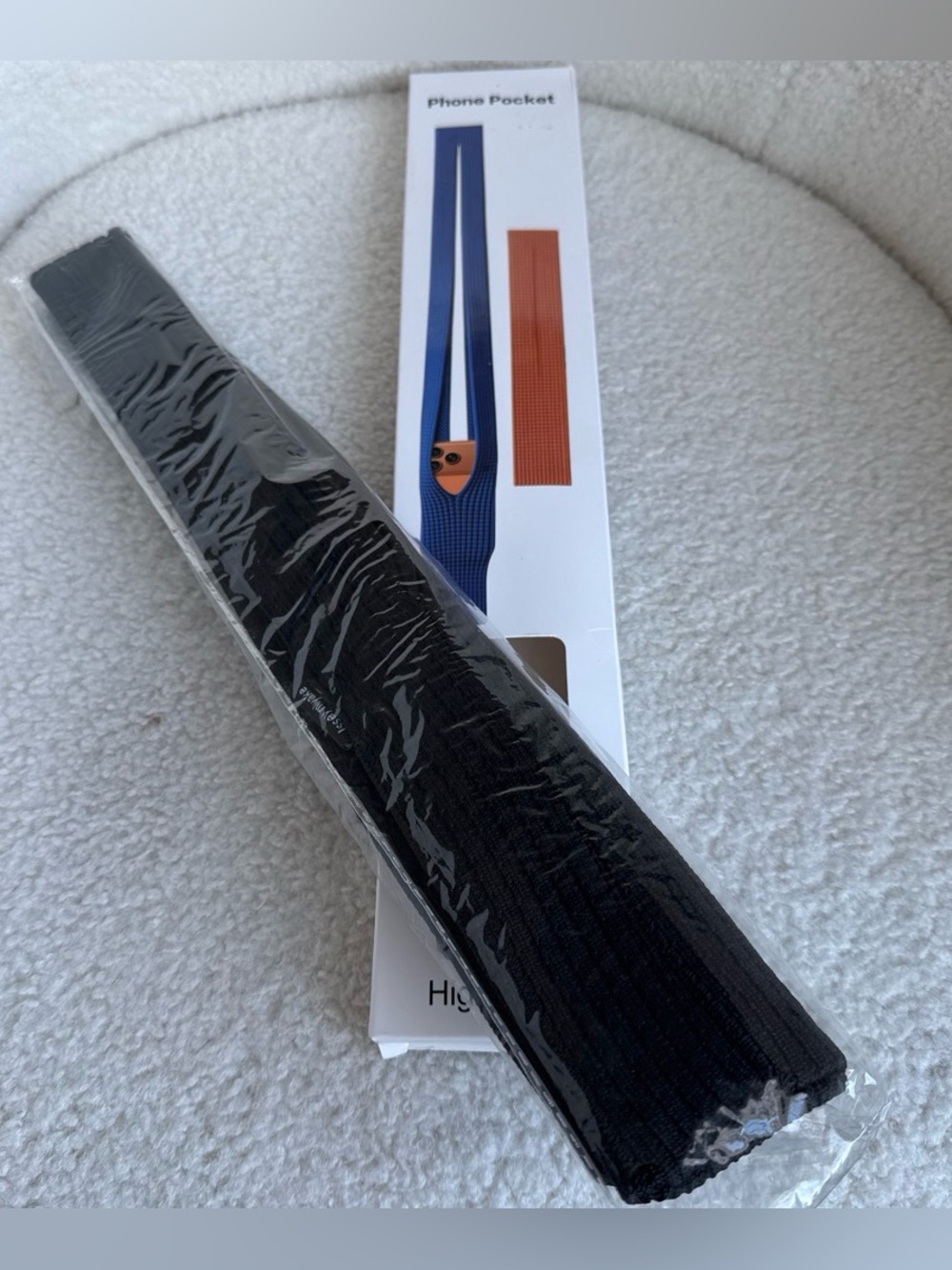 Black Elastic Phone Pocket Strap for Hands-Free Carry